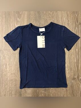 Wilo the Label Wilo Baby Tee - Size Small NEW! Navy